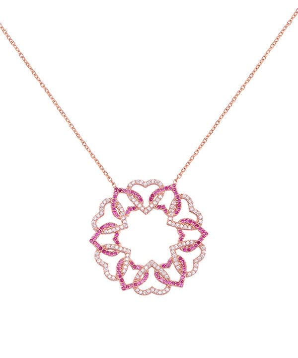 Pink Blossom Halo Pendant