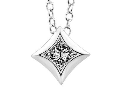 Prism Edge Minimal Diamond Pendant