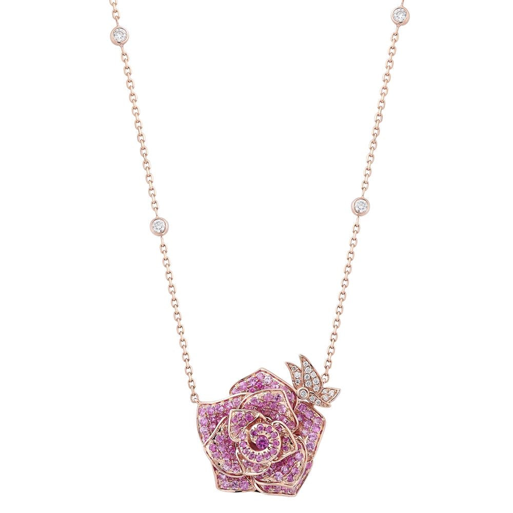 Rose Blossom Pink Sapphire Pendant
