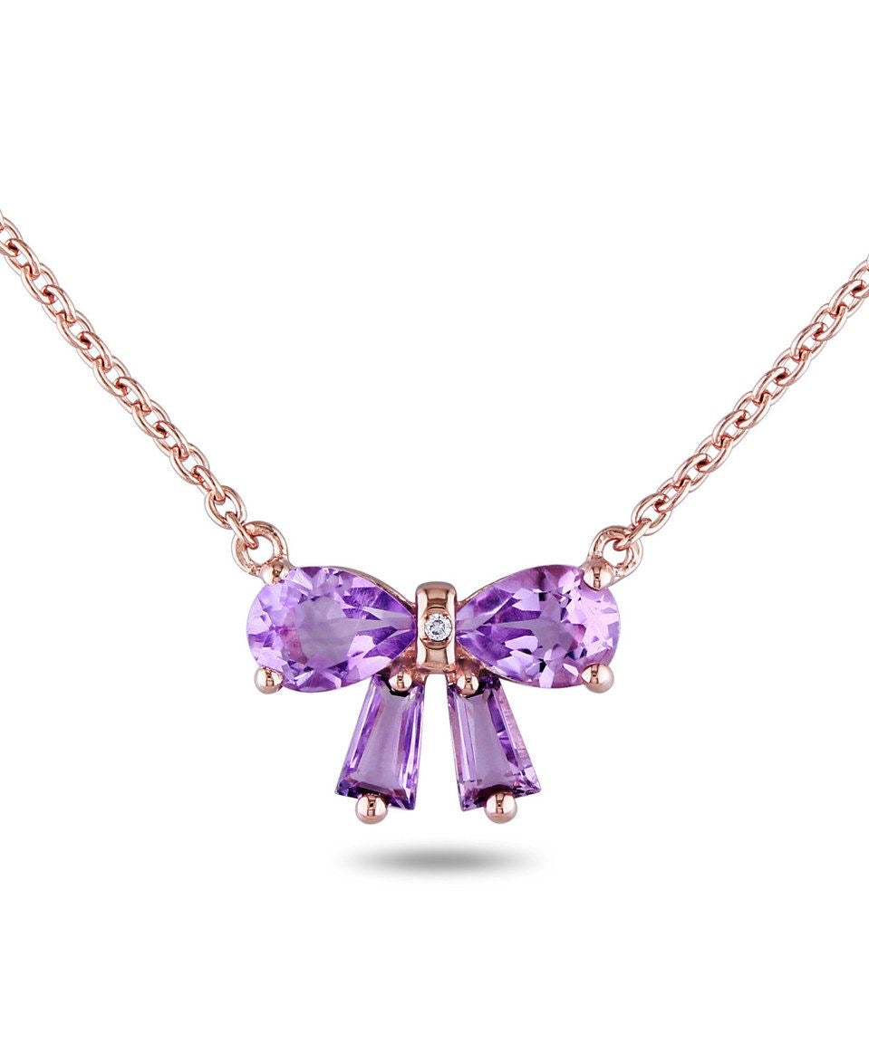 Lavender Bow Gem Pendant