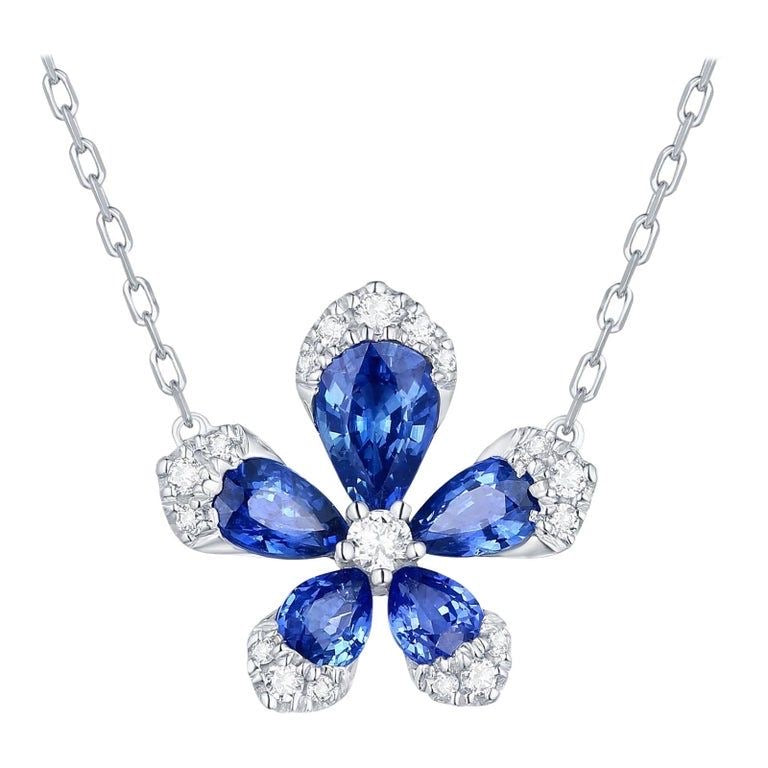 Sapphire Petal Diamond Necklace