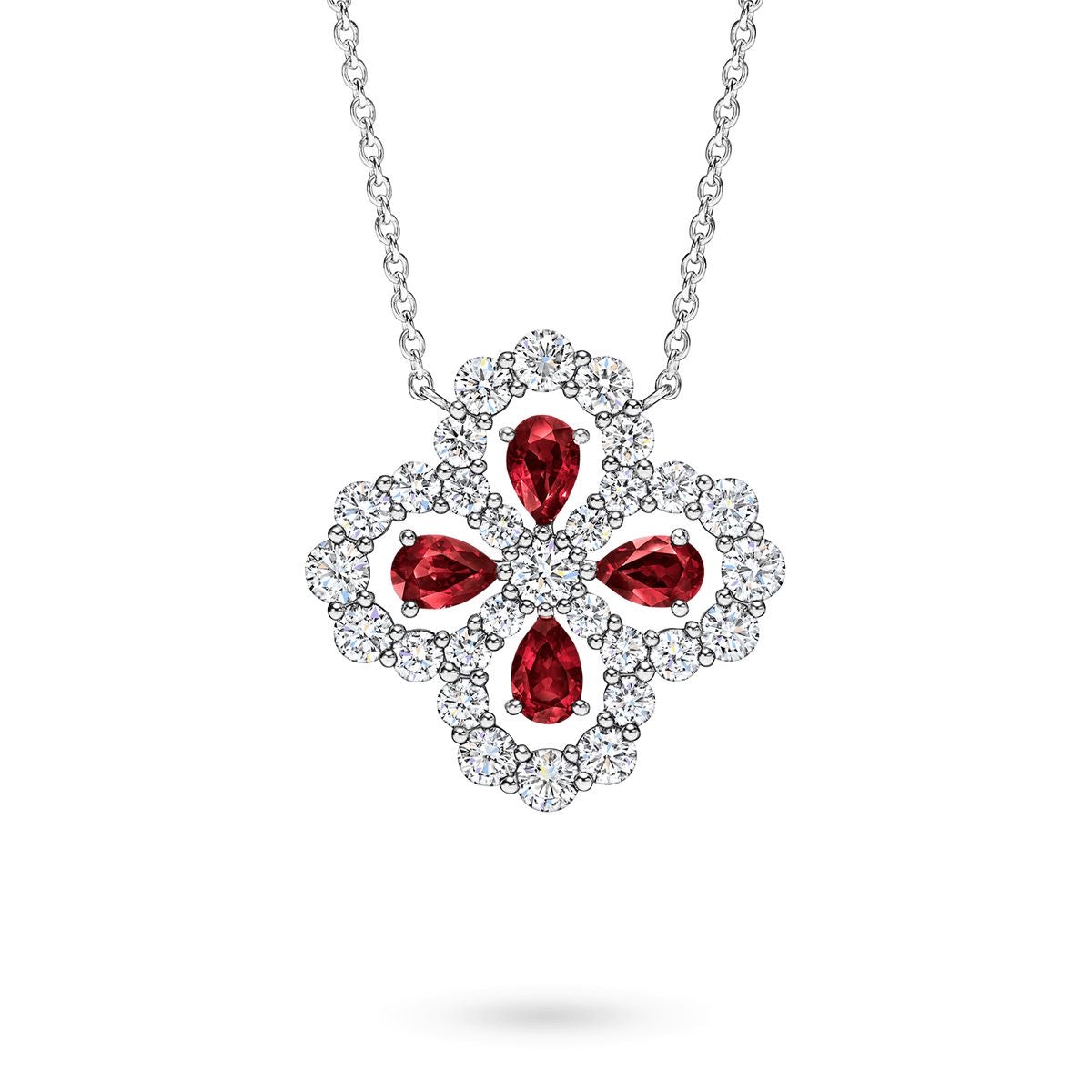 Ruby Fleur Halo Pendant