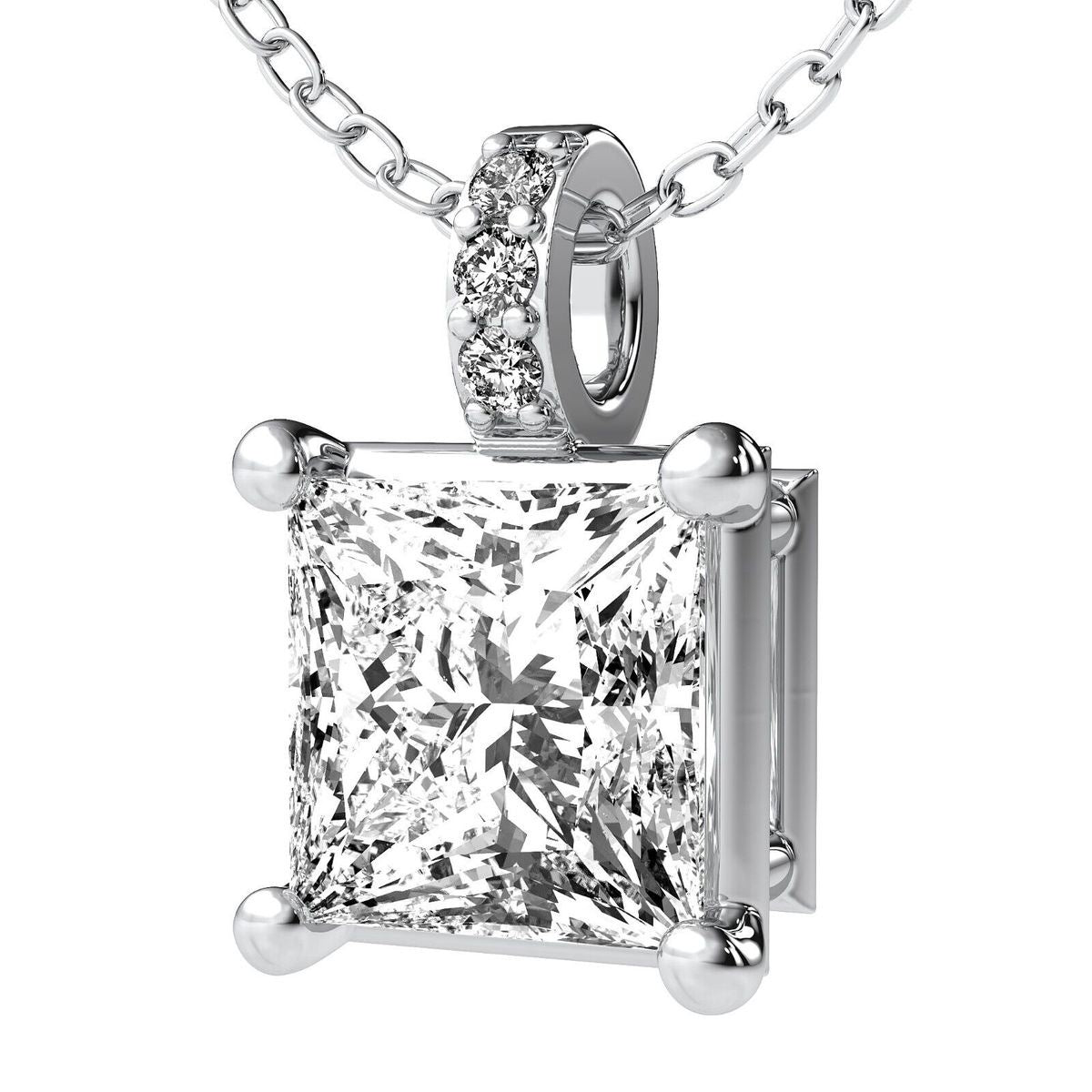 Diamond Clasp Princess Pendant
