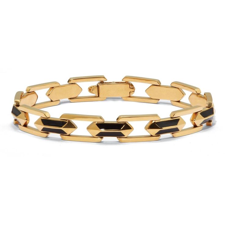 Gold & Black Arrow-Link Bracelet