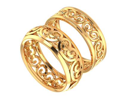 Royal Swirl Filigree Toe Rings