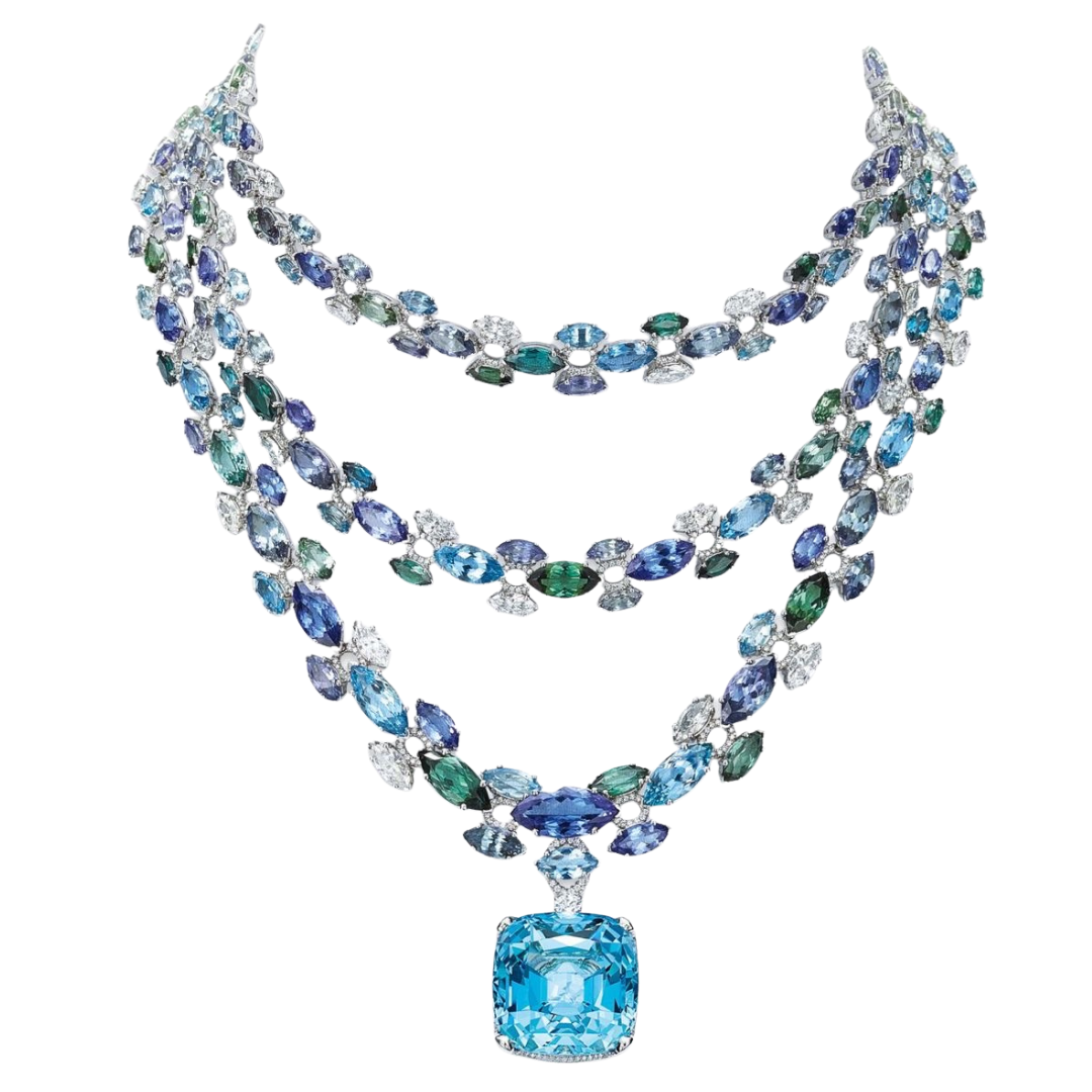 Multi-Layer Blue Sapphire Necklace