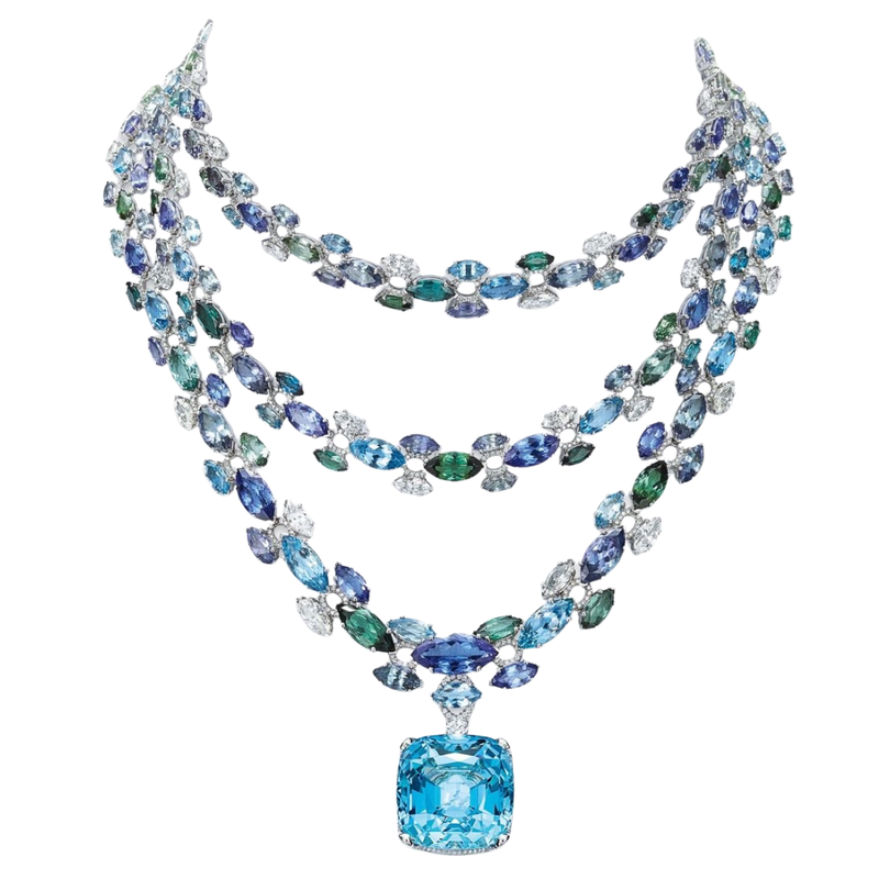 Multi-Layer Blue Sapphire Necklace