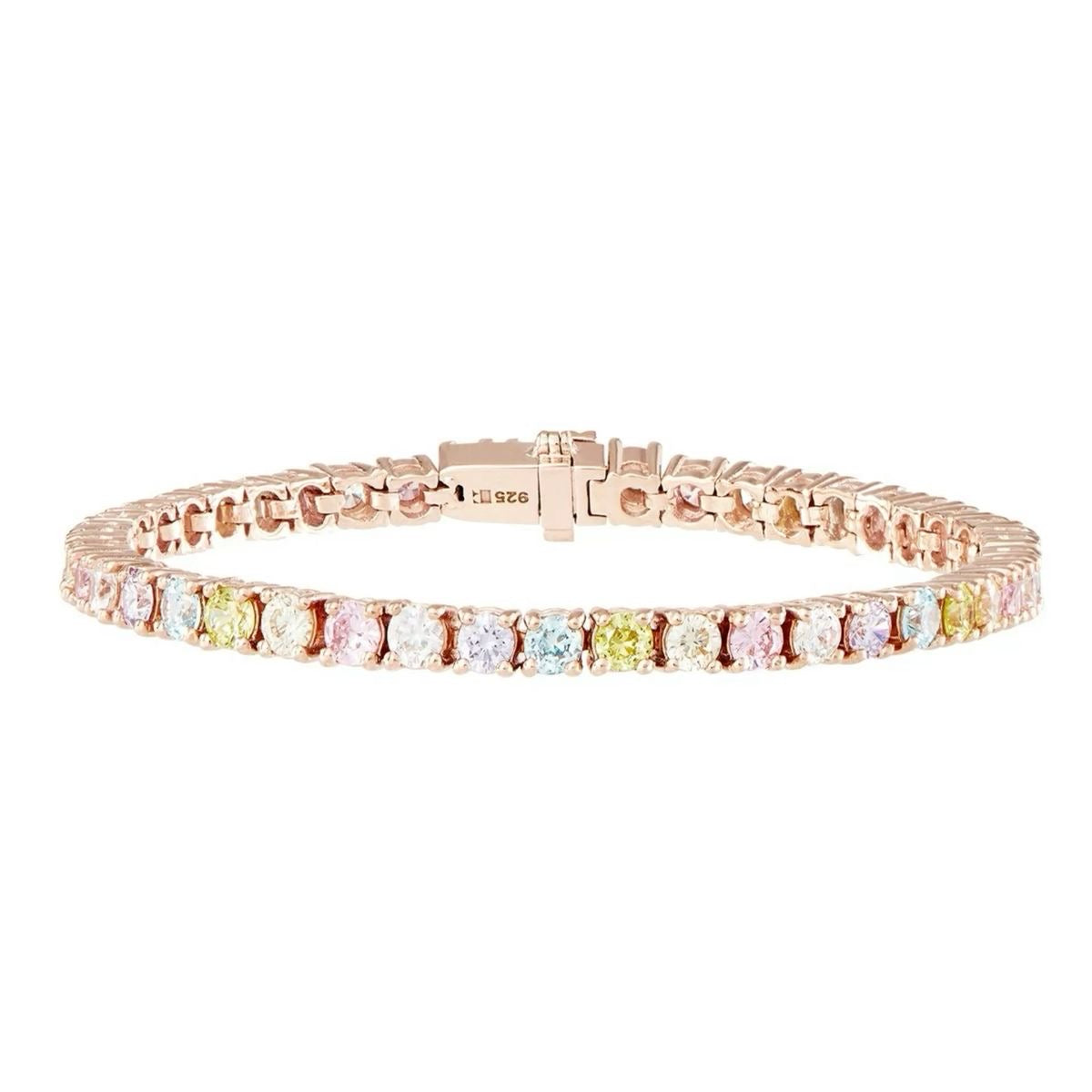 Rose-Gold Pastel Tennis Bracelet