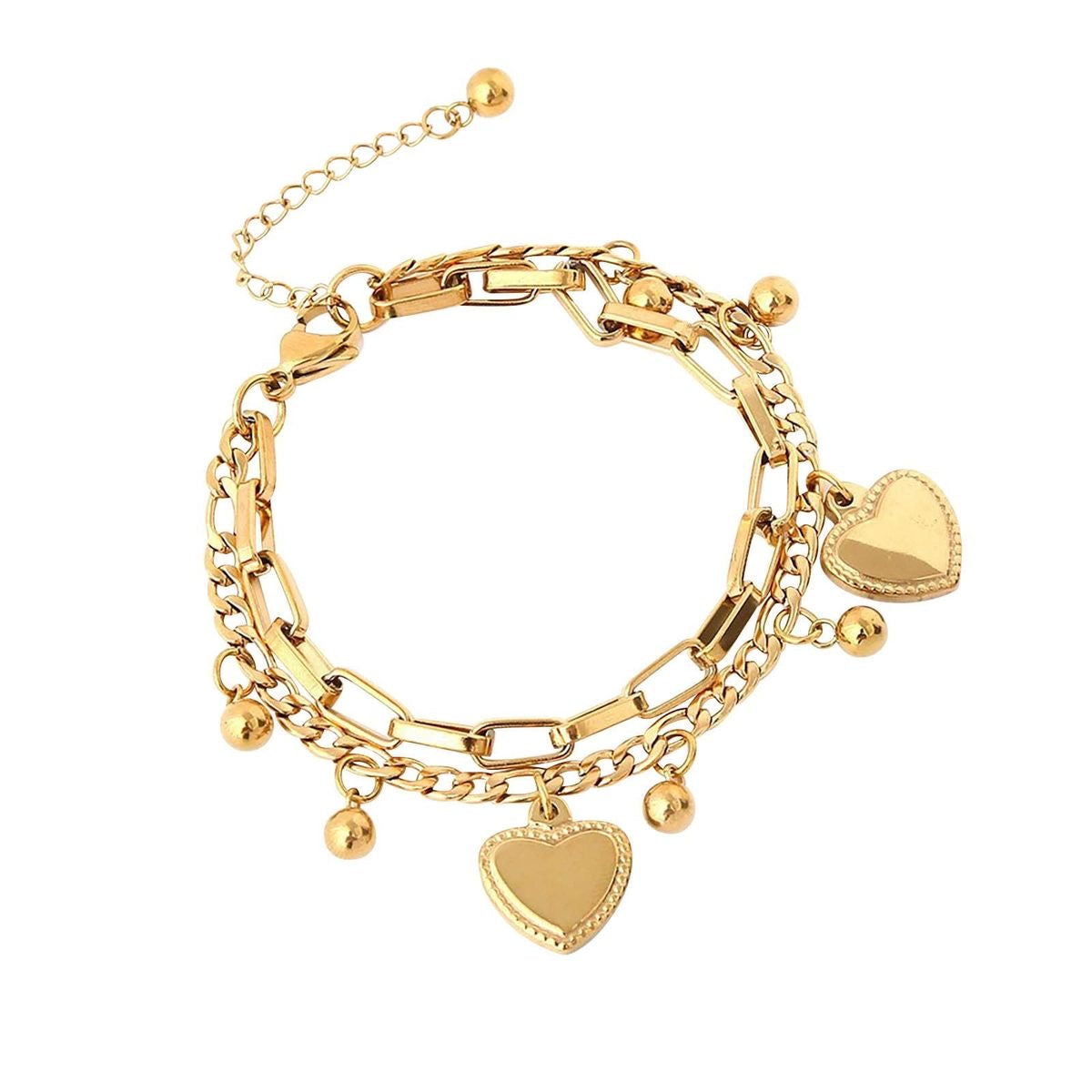 Heart Charm Multi-Layer Bracelet