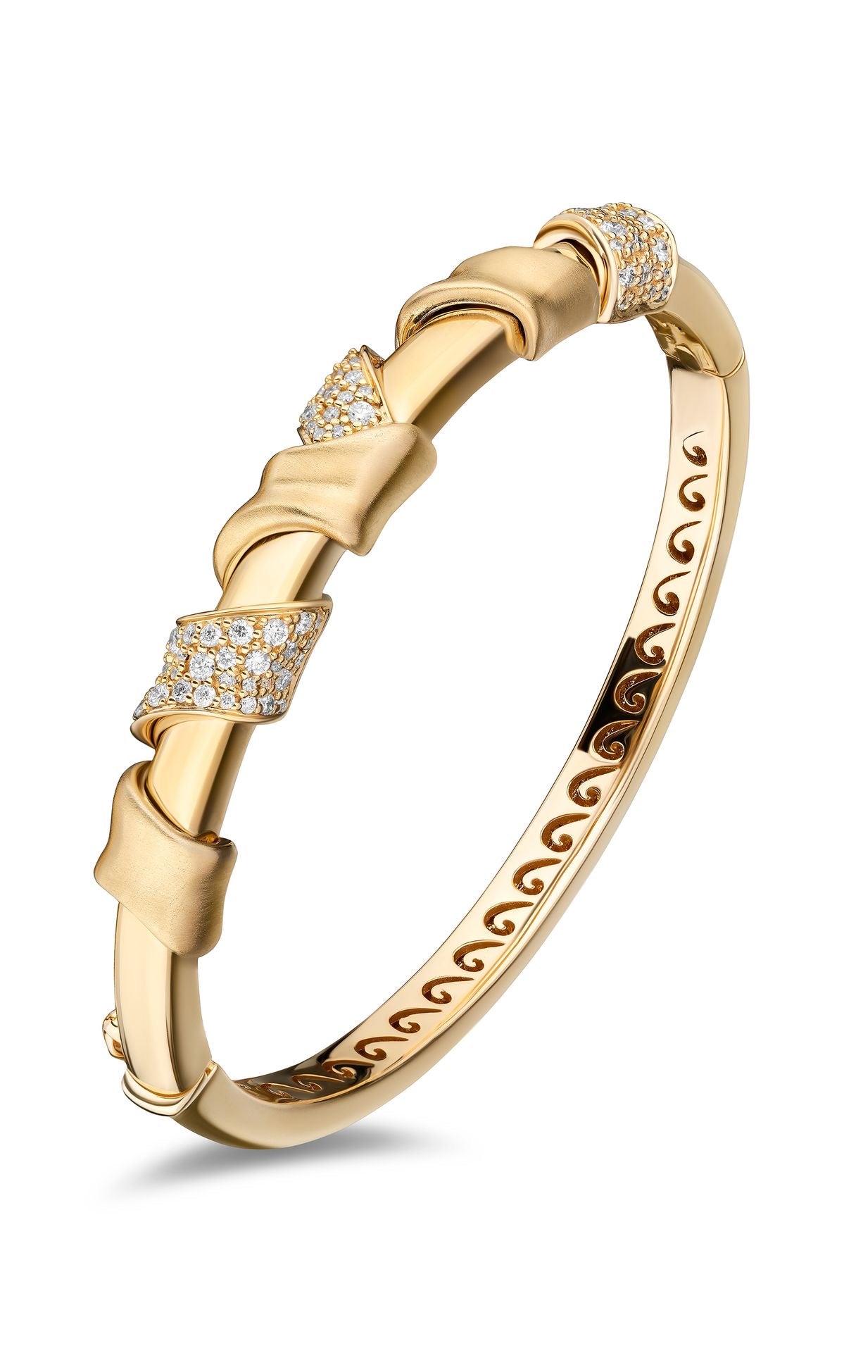 Satin Swirl Diamond Kada